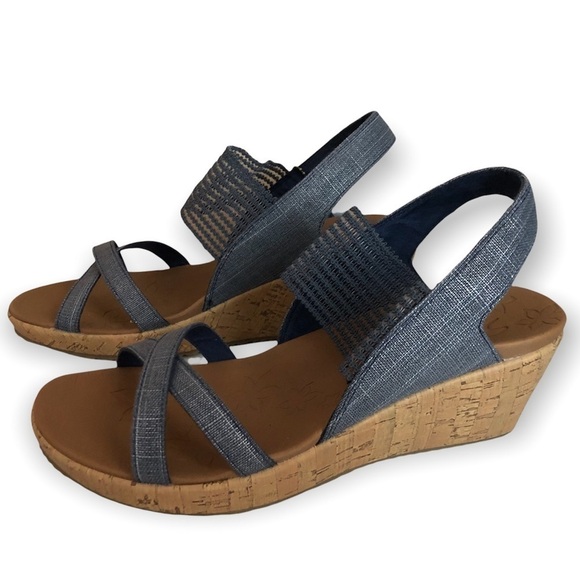 New Skechers High Tea Navy shoes - Picture 2 of 8